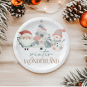 冬のワンダーランドクリスマス ペーパープレート