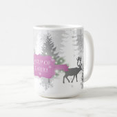 冬のワンダーランドコーヒーマグ – マゼンタ コーヒーマグカップ (正面右)