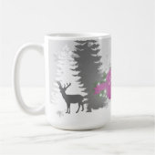 冬のワンダーランドコーヒーマグ – マゼンタ コーヒーマグカップ (左)