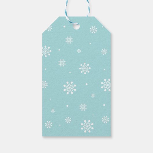 冬のワンダーランドサンキュースノーモアメッセージカード ギフトタグ (裏面)