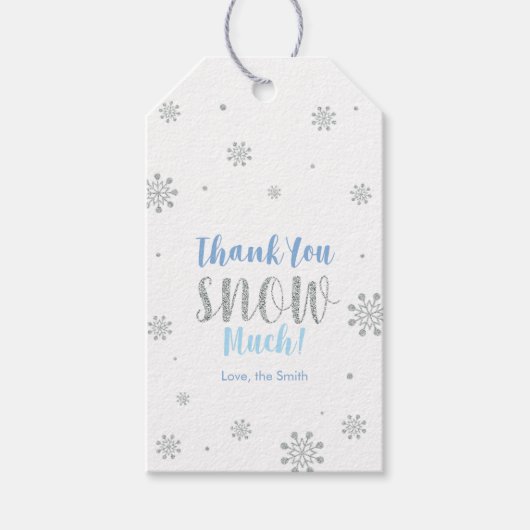 冬のワンダーランドサンキュースノーモアメッセージカード ギフトタグ (正面)