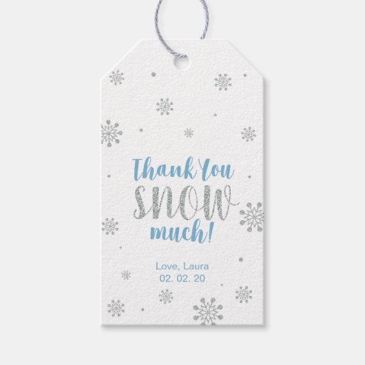 冬のワンダーランドサンキュースノーモアメッセージカード ギフトタグ (正面)