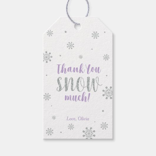冬のワンダーランドサンキュースノーモアメッセージカード ギフトタグ (正面)