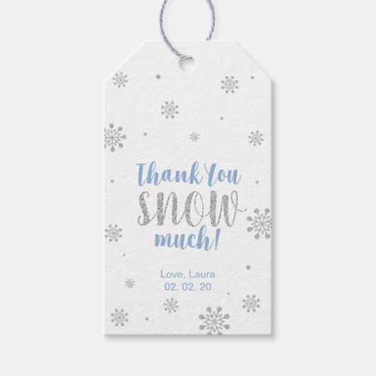 冬のワンダーランドサンキュースノーモアメッセージカード ギフトタグ (正面)
