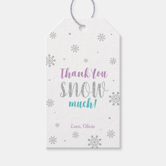 冬のワンダーランドサンキュースノーモアメッセージカード ギフトタグ (正面)