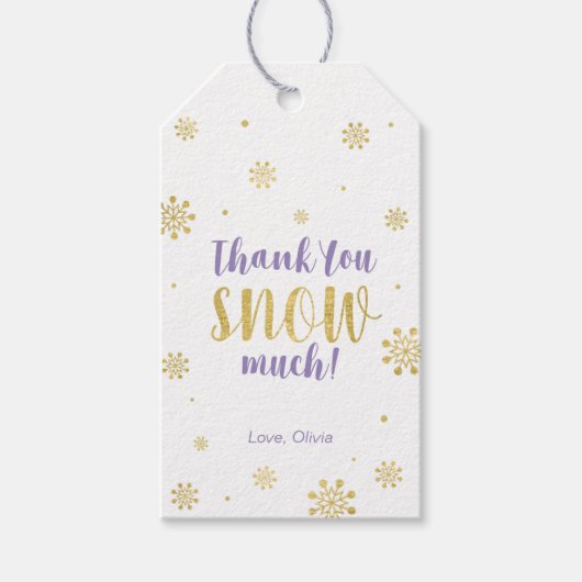 冬のワンダーランドサンキュースノーモアメッセージカード ギフトタグ (正面)