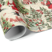 冬のワンダーランドサンタとクリスマスツリー2 ラッピングペーパー (ロールコーナー)