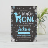 冬のワンダーランドシカ1日誕生日招待状 招待状 (スタンド正面)