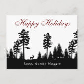 冬のワンダーランドシルエットクリスマスホリデー ポストカード (正面)