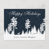 冬のワンダーランドシルエットクリスマス ポストカード (正面)