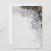 冬のワンダーランドシルバースノー結婚タイポグラフィ 招待状 (裏面)