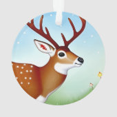 冬のワンダーランドシーンの鹿 オーナメント (裏面)