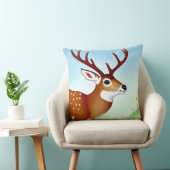 冬のワンダーランドシーンの鹿 クッション (椅子)