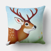 冬のワンダーランドシーンの鹿 クッション (裏面)