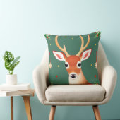 冬のワンダーランドシーンの鹿 クッション (椅子)
