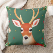 冬のワンダーランドシーンの鹿 クッション (ブランケット)