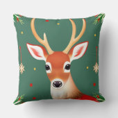 冬のワンダーランドシーンの鹿 クッション (裏面)