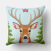 冬のワンダーランドシーンの鹿 クッション (裏面)