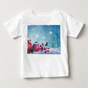 冬のワンダーランドシーン ベビーTシャツ