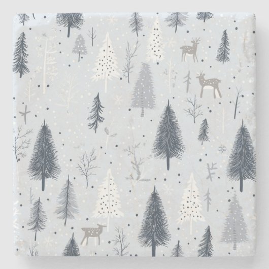 冬のワンダーランドスカンジナビアの石コースター ストーンコースター (正面)