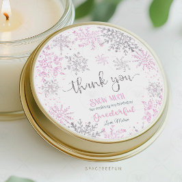 冬のワンダーランドスノーフレークの誕生日 ラウンドシール