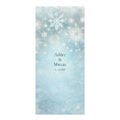 冬のワンダーランドスノーフレーク結婚の詳細の挿入 ラックカード (裏面)