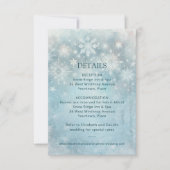 冬のワンダーランドスノーフレーク結婚の詳細の挿入 招待状 (正面)