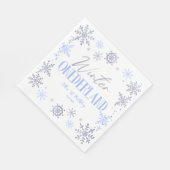 冬のワンダーランドスノーフレーク1st誕生日パーティー スタンダードランチョンナプキン (角)