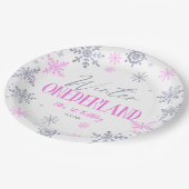 冬のワンダーランドスノーフレーク1st誕生日パーティー ペーパープレート (アングル)