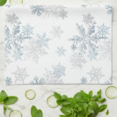 冬のワンダーランドスノーフレーク キッチンタオル (折り畳み)