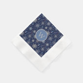 冬のワンダーランドスノーフレーク 縁ありカクテルナプキン (角)