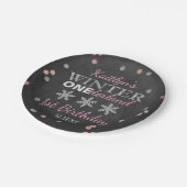 冬のワンダーランドチョークボード1日の誕生日 ペーパープレート (アングル)