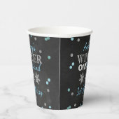 冬のワンダーランドチョークボード1日の誕生日 紙コップ (右)