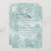 冬のワンダーランドティール(緑がかった色)《写真》ぼけ味ティアラキンセアニラ 招待状 (正面/裏面)