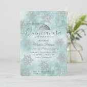 冬のワンダーランドティール(緑がかった色)《写真》ぼけ味ティアラキンセアニラ 招待状 (スタンド正面)