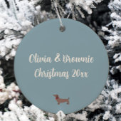 冬のワンダーランドドッグペットをテーマにした歩く セラミックオーナメント