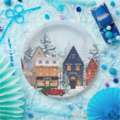 冬のワンダーランドハウス ペーパープレート (パーティー)