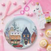 冬のワンダーランドハウス ペーパープレート (パーティー)