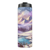 冬のワンダーランドパターンの自然マウンテンレイク タンブラー (正面)