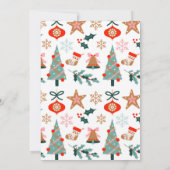 冬のワンダーランドピンクのクリスマス誕生日パーティー 招待状 (裏面)