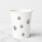 冬のワンダーランドピンクの水色 紙コップ (裏面)