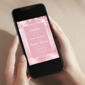 冬のワンダーランドピンクの赤ちゃんシャワー 招待状