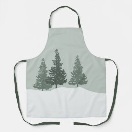 冬のワンダーランドフォレストの木 エプロン