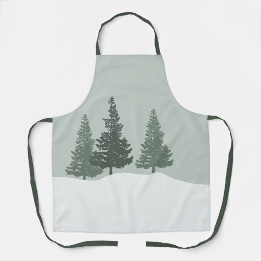 冬のワンダーランドフォレストの木 エプロン (正面)