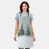 冬のワンダーランドフォレストの木 エプロン (着用した状態)