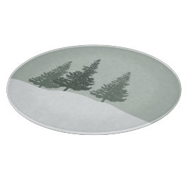 冬のワンダーランドフォレストの木 カッティングボード