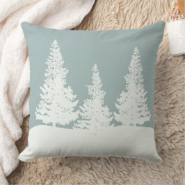 冬のワンダーランドフォレストの木 クッション