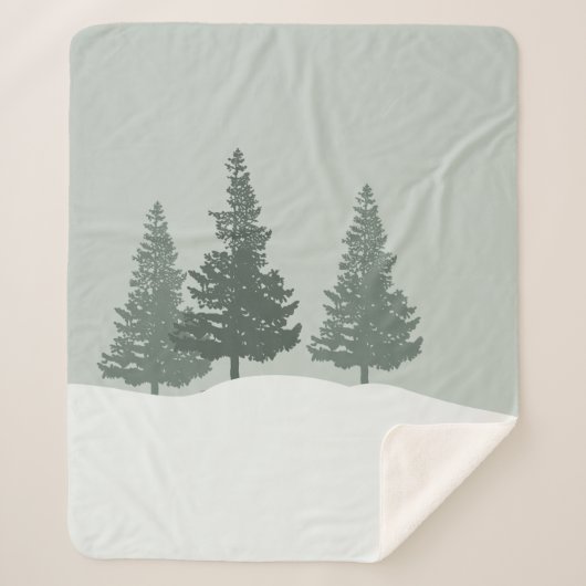 冬のワンダーランドフォレストの木 シェルパブランケット (正面)