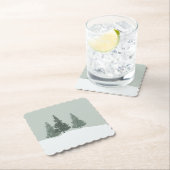 冬のワンダーランドフォレストの木 ペーパーコースター (インサイチュ)