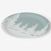 冬のワンダーランドフォレストの木 ペーパープレート (アングル)